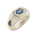 Premiere Series Men's Fashion Ring with Hexagon Center Stone